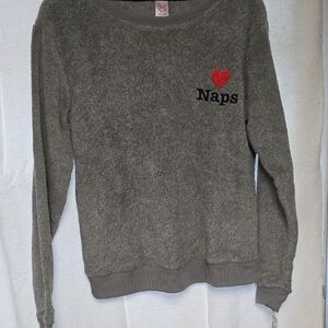 SO Gray Sweater with Red Heart and Naps Design